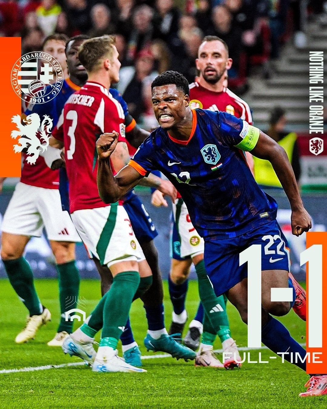 1-1戰(zhàn)平對手！荷蘭對匈牙利的9連勝告終，時間跨度將近40年